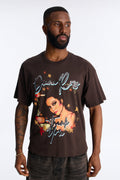 Diana Ross Foil Print Boxy Short Sleeve Tee - Brown