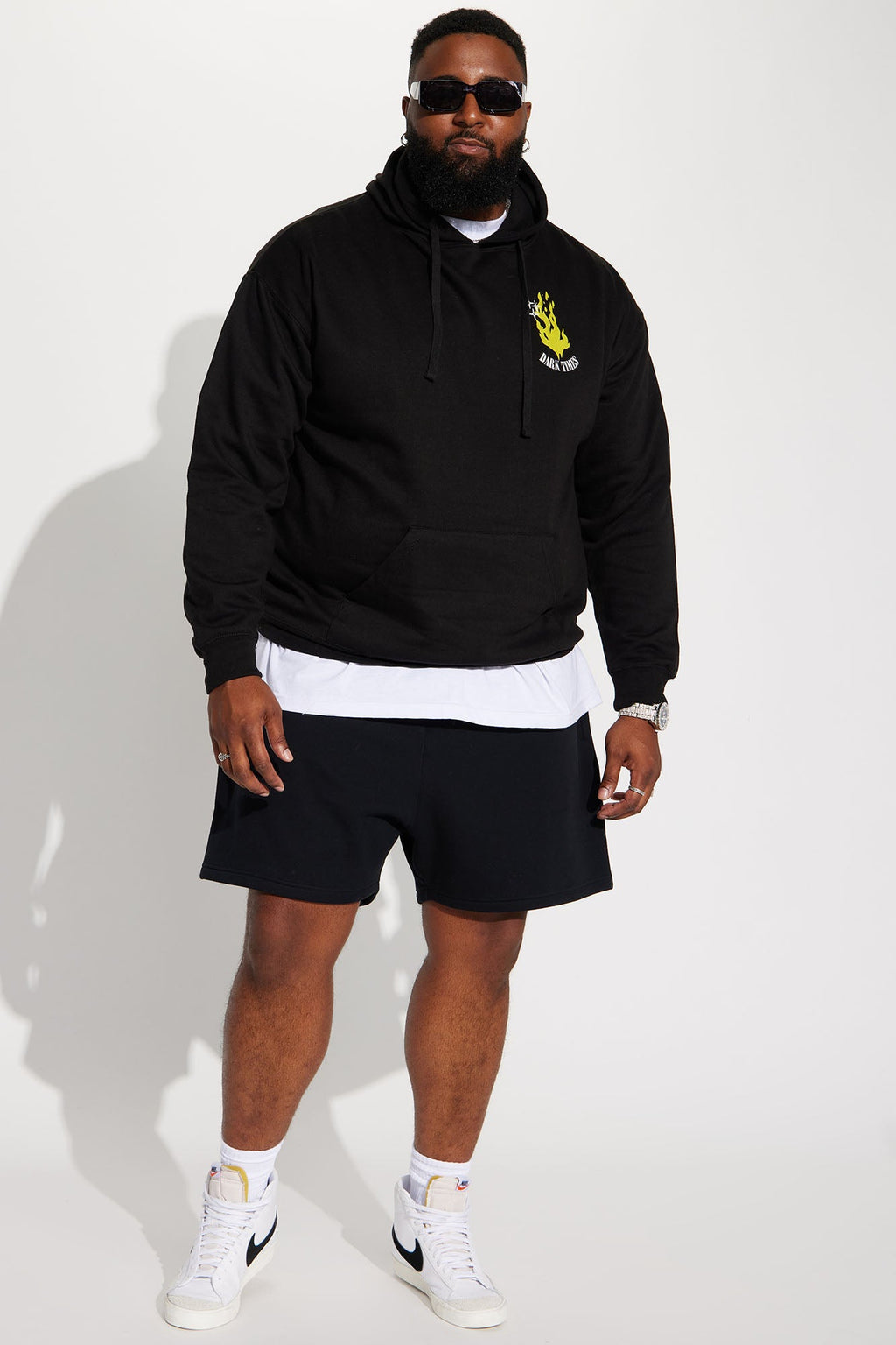 Tyson Oversize Heavyweight Sweat Shorts - Black