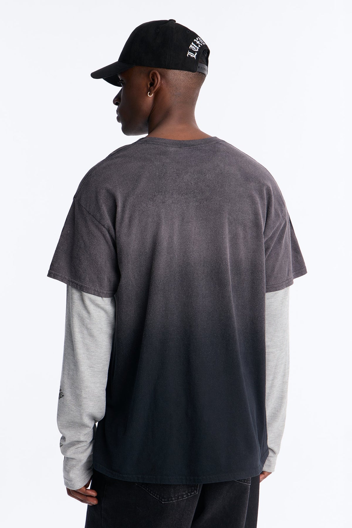Cross My Heart 2fer Long Sleeve Tee - Black