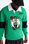 Celtics Long Sleeve Fleece Polo - Kelly Green