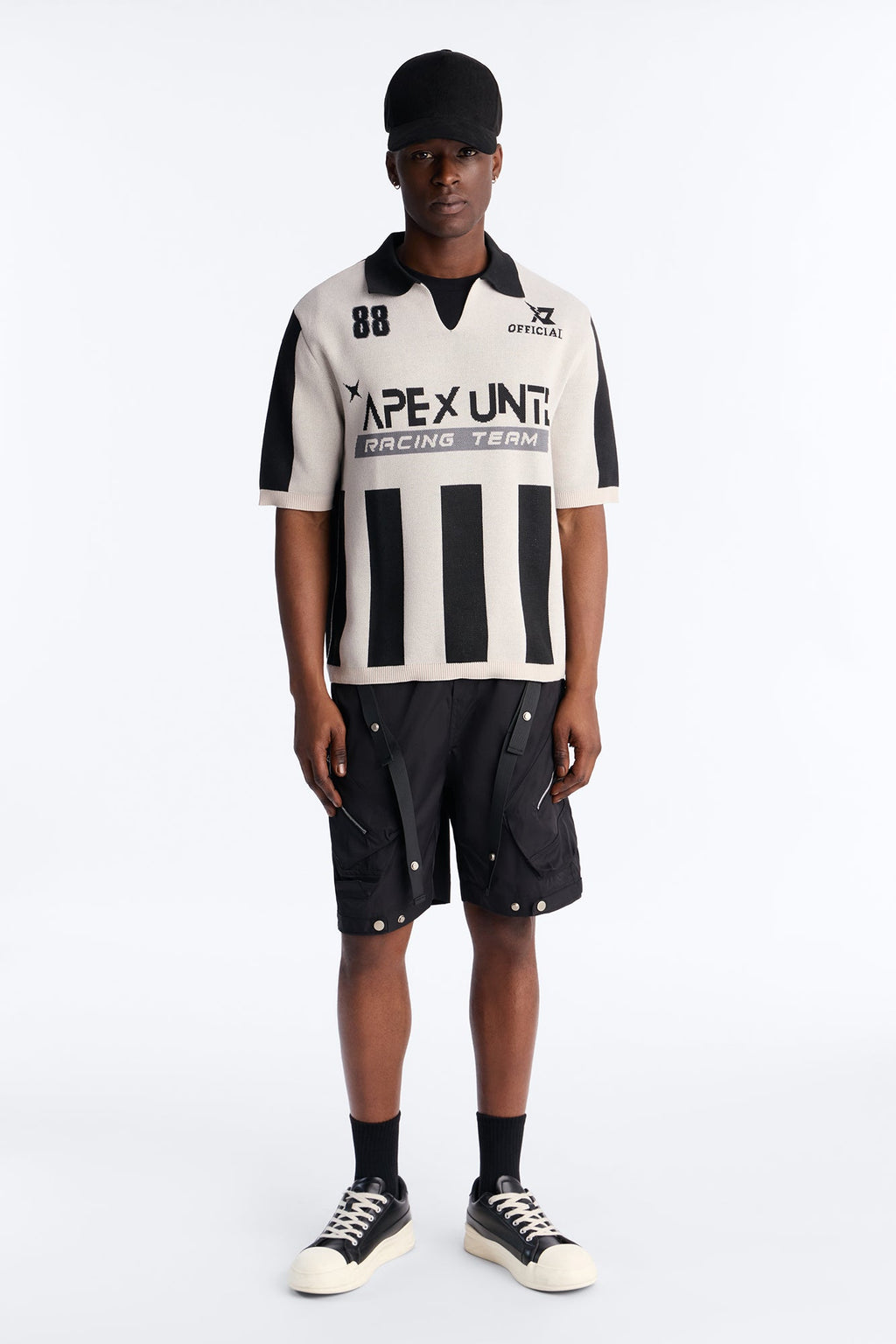 Apex United Johnny Collar Knit Top - Black/combo