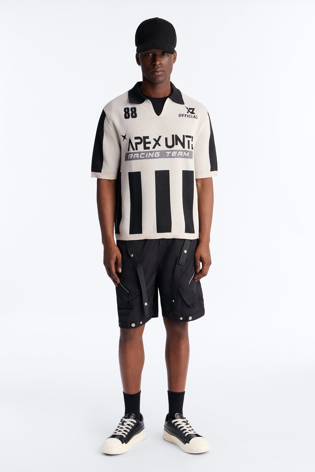 Apex United Johnny Collar Knit Top - Black/combo