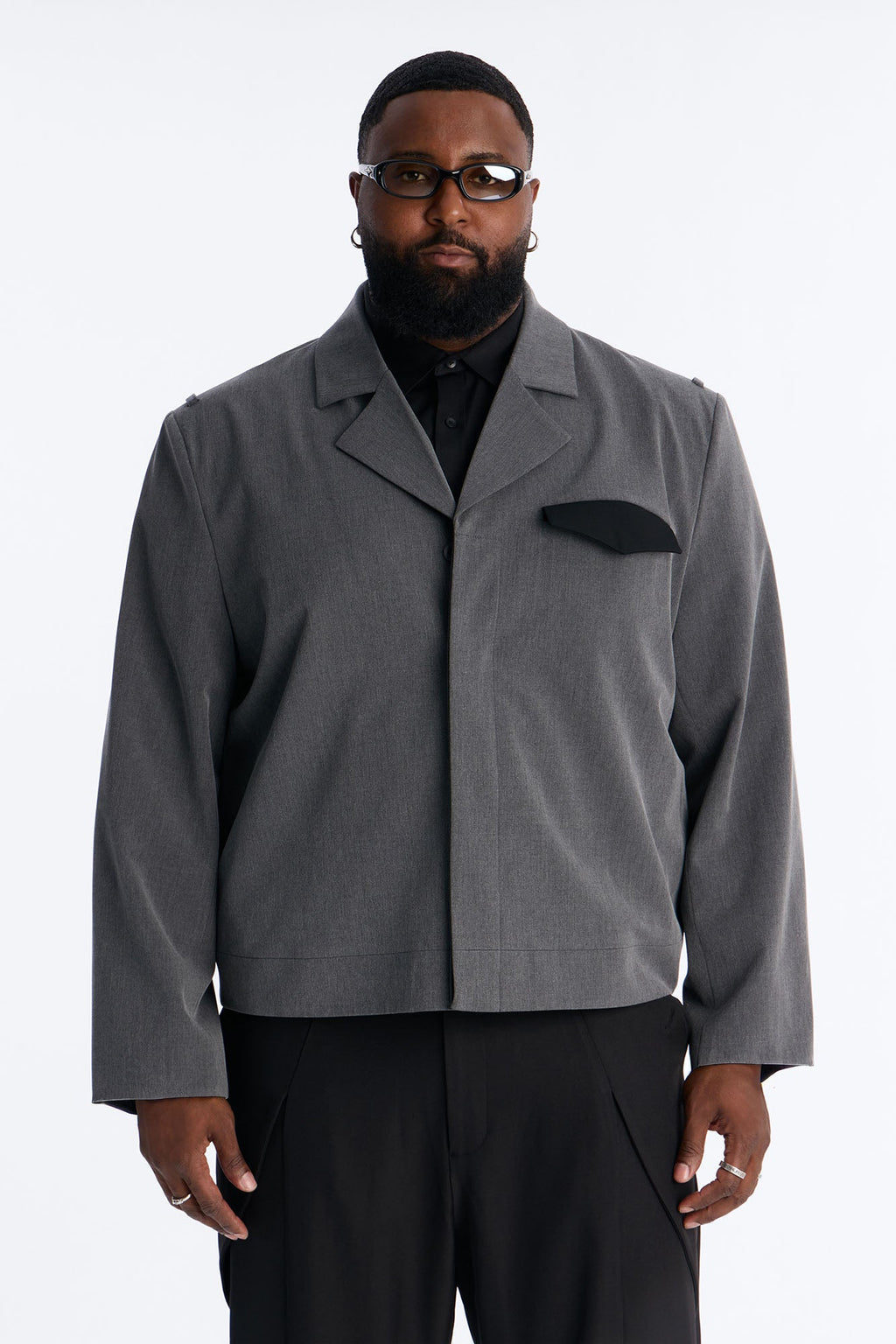 Merged Worlds Detailed Jacket - Charcoal