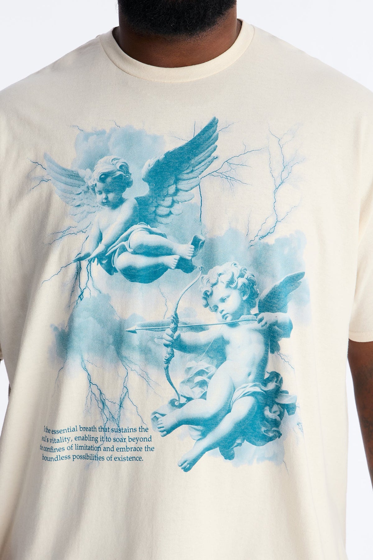Angelic Archers Oversized Short Sleeve Tee - Cream