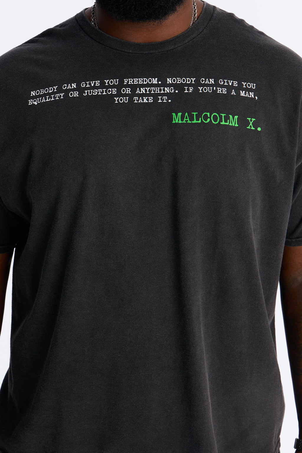 The Voice Of Malcom X Short Sleeve Tee - Black Wash