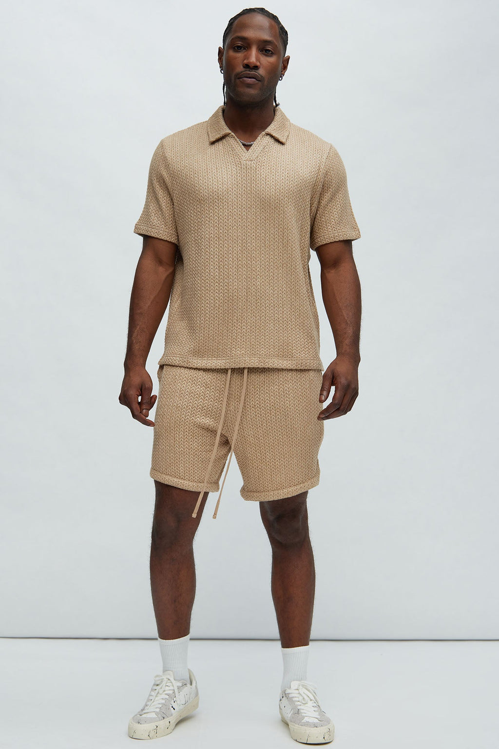 Catanina Textured Shorts - Tan