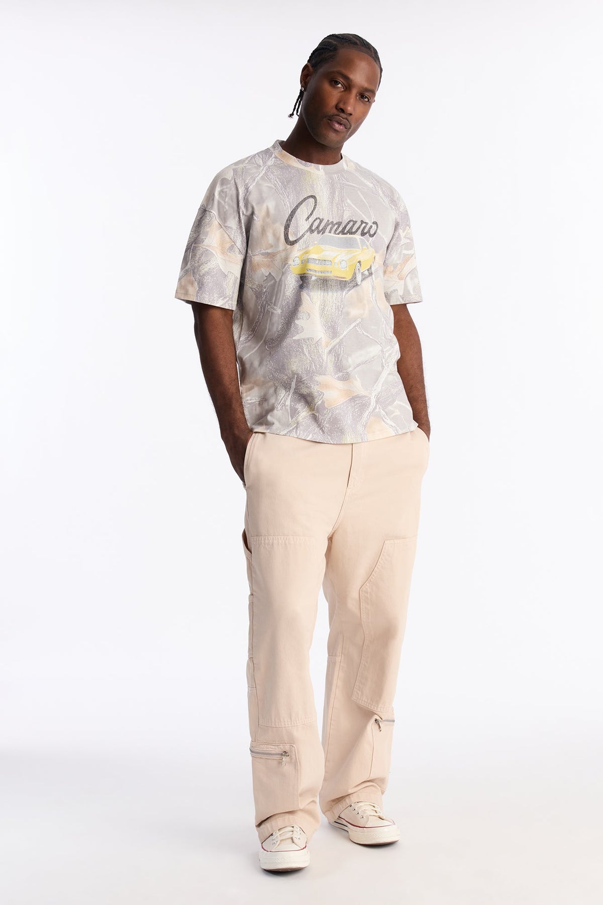 Chevy Camaro Woodland Camo Short Sleeve Tee - Camouflage