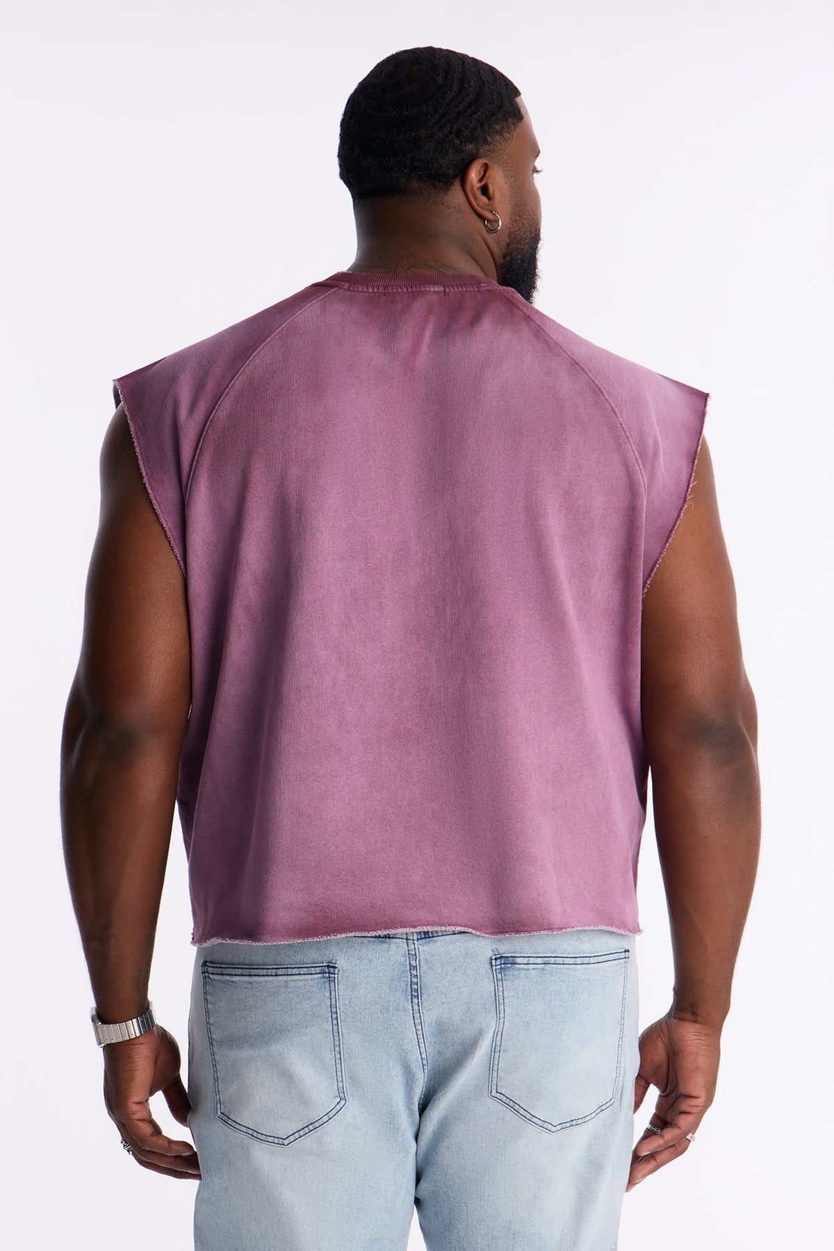 Boiler Washed Boxy Muscle Tee - Plum