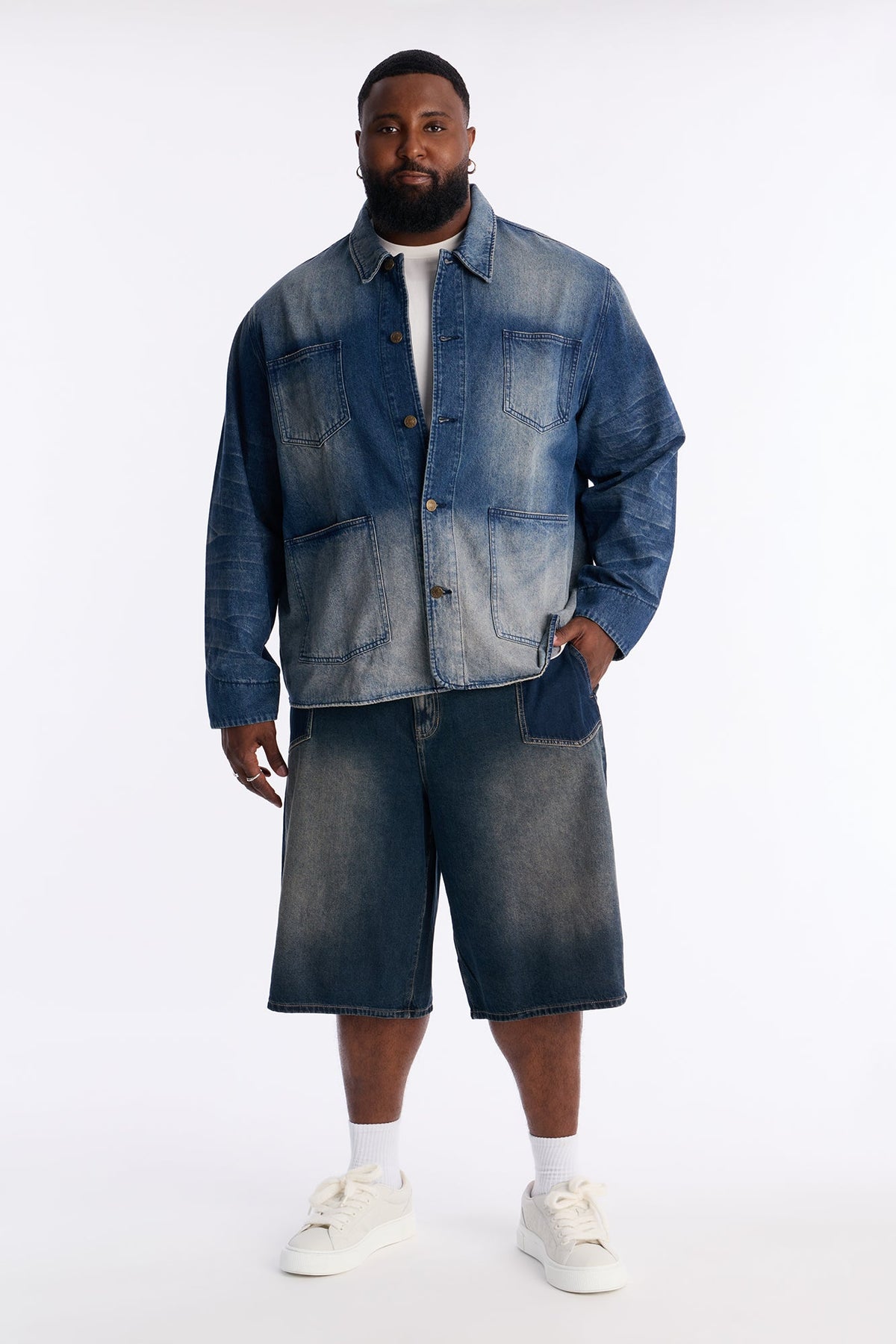 Baggy Drift Denim Short - Dark Wash