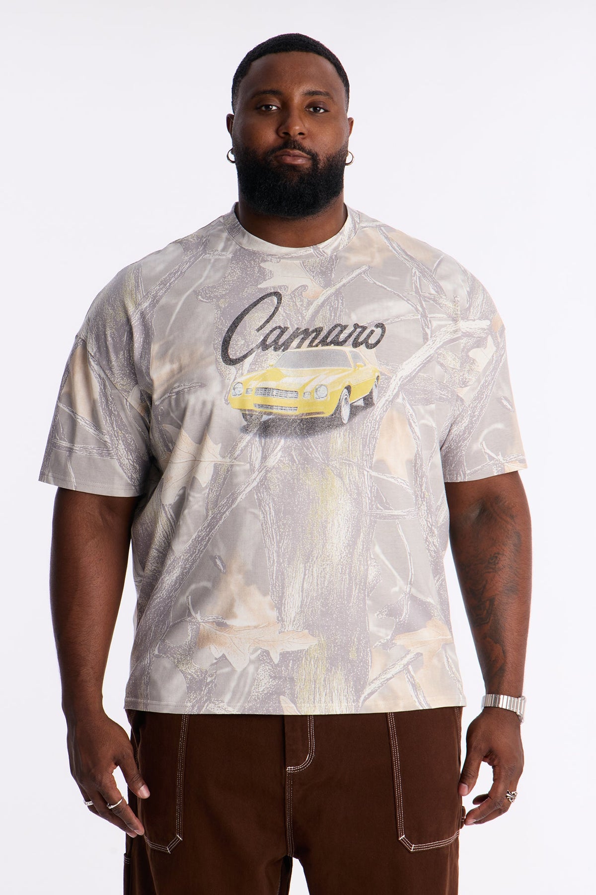 Chevy Camaro Woodland Camo Short Sleeve Tee - Camouflage