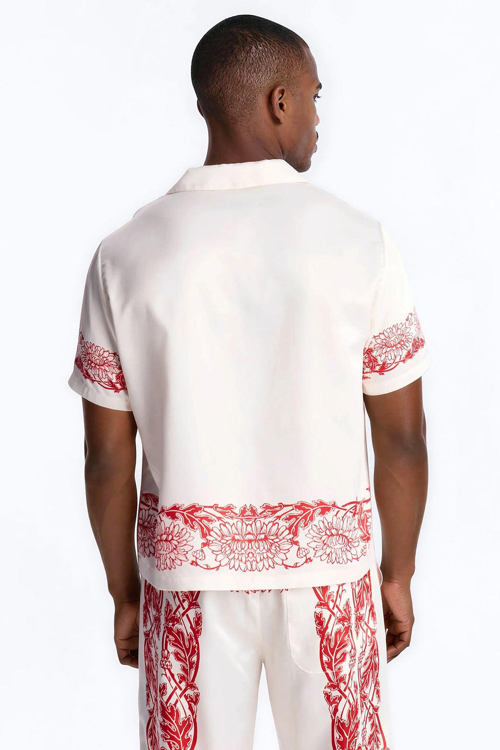 KOS Cuban Collar Button Up Shirt - White