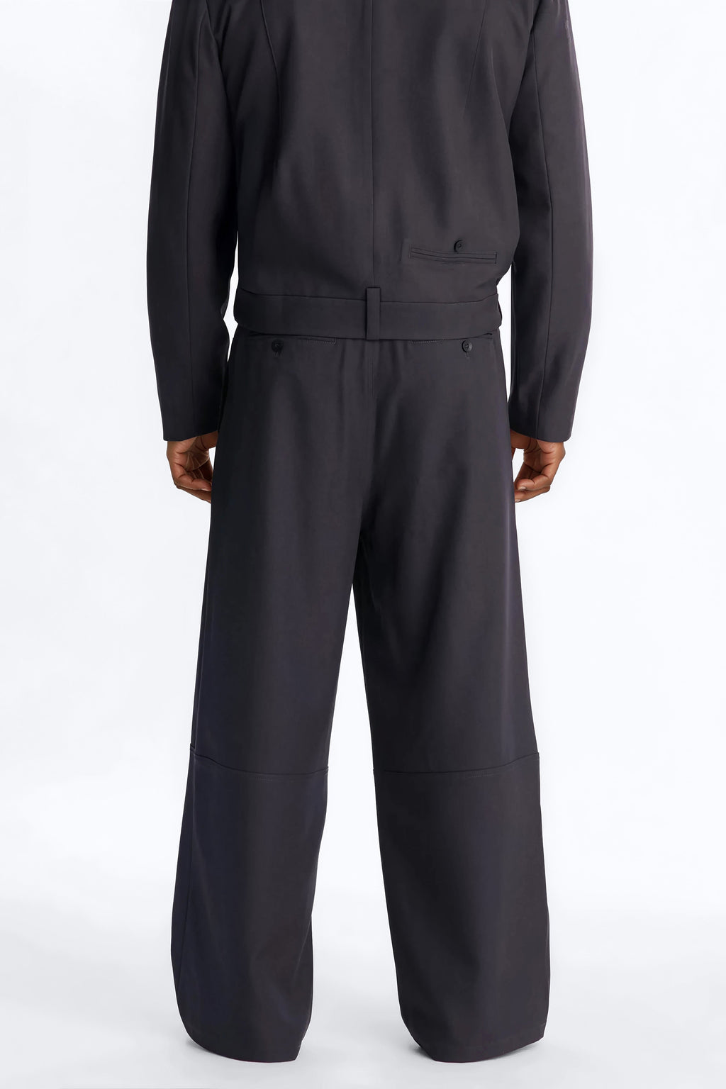 Baggy Inverted Details Trouser - Grey