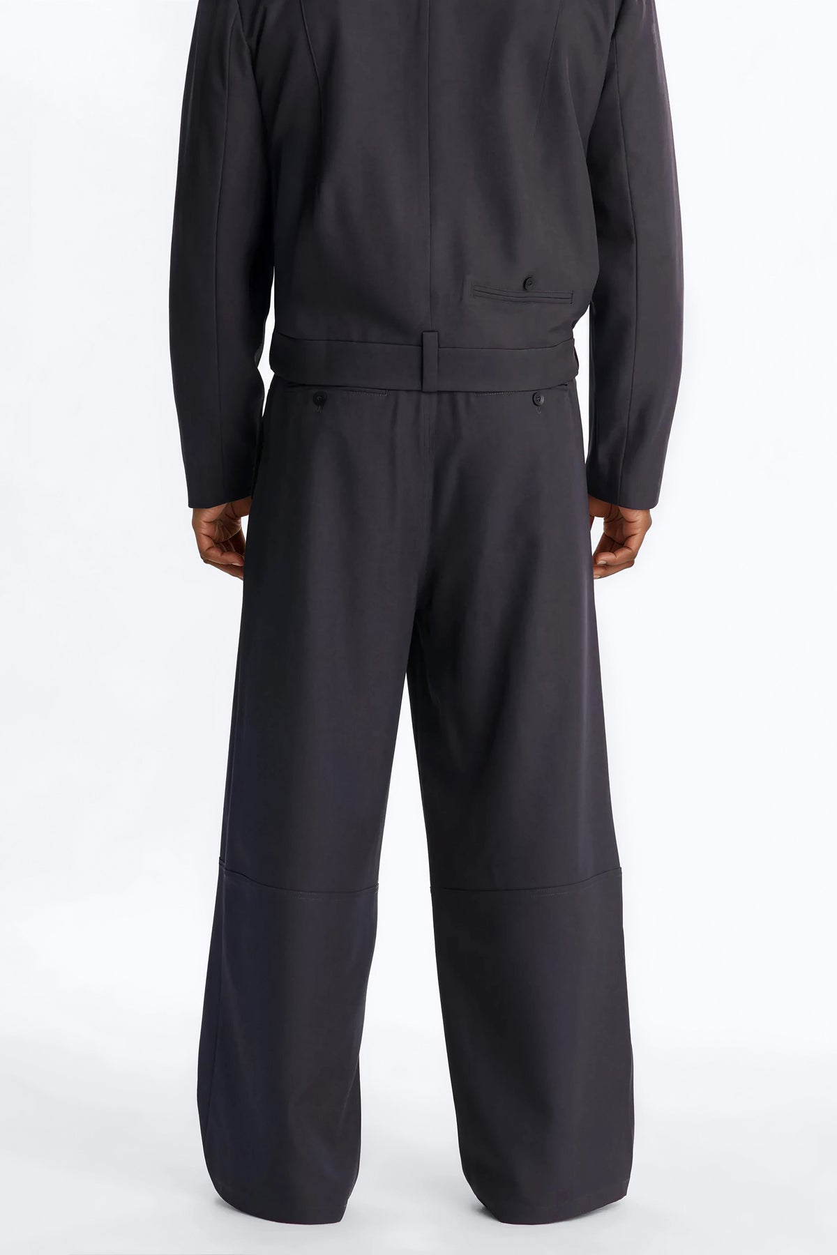 Baggy Inverted Details Trouser - Grey
