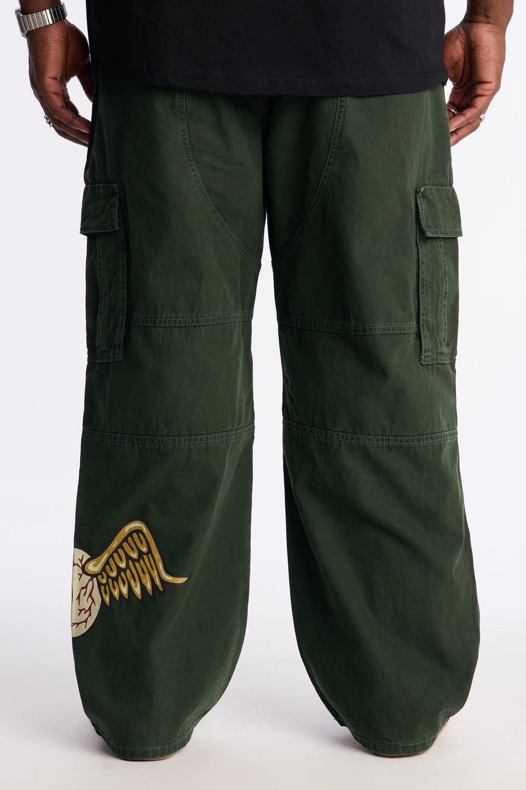 Von Dutch Baggy Flying Eyeball Jean - Green