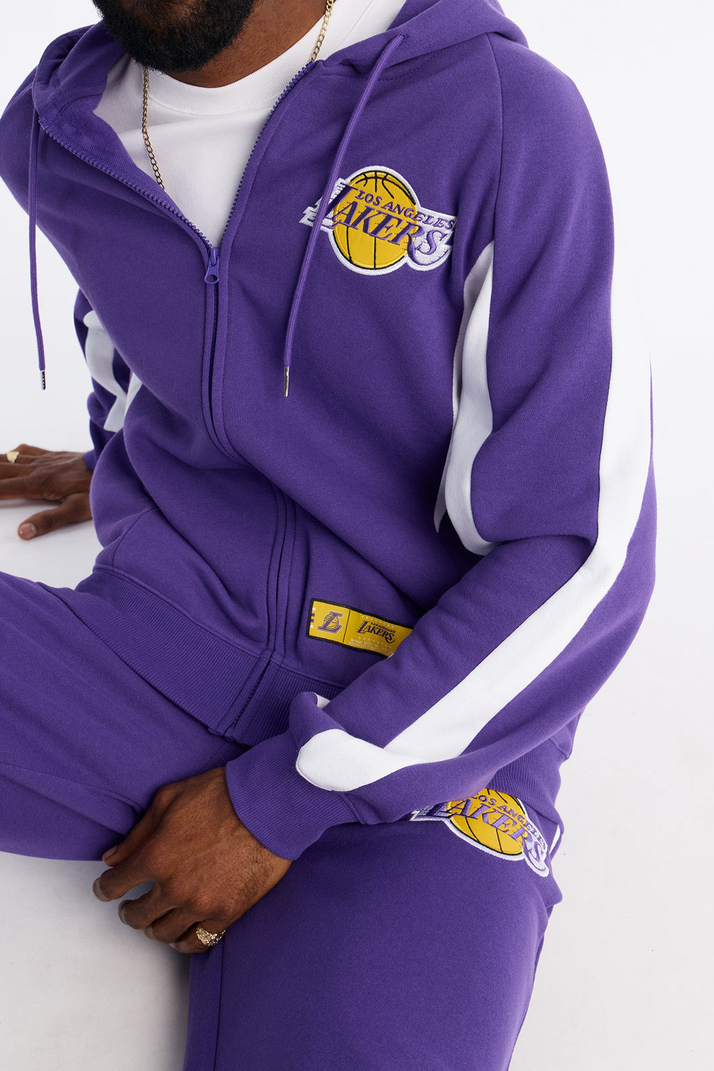Lakers Wavey Oversized Zip Hoodie - Purple