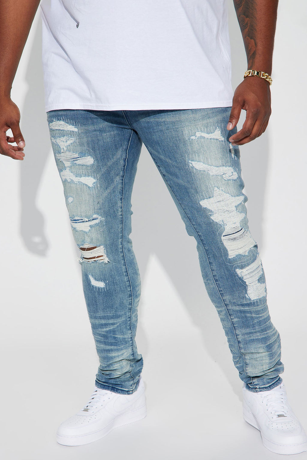 For The Fame Stacked Skinny Jeans - Light Wash