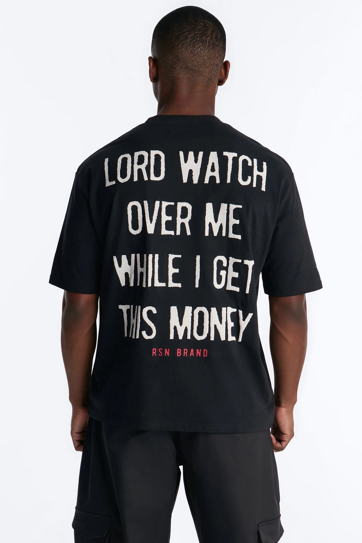 Have Mercy Glitter Print Short Sleeve Tee - Black
