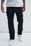 Versatile Slim Cargo Pants - Black