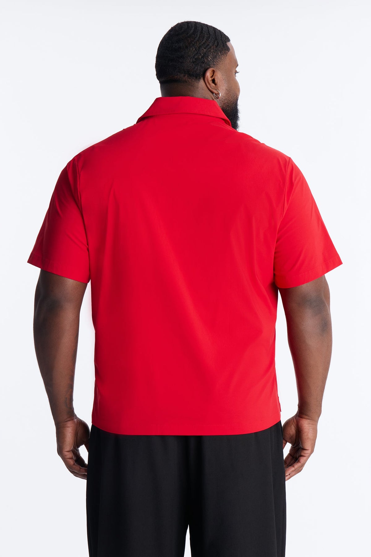 Montez Cuban Collar Button Up Shirt - Brick Red