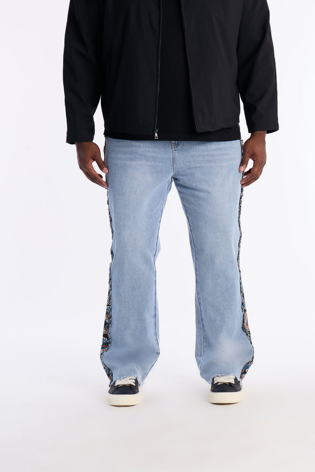 Stacked Slim Flare Exquisite Tapestry Jeans - Light Blue Wash
