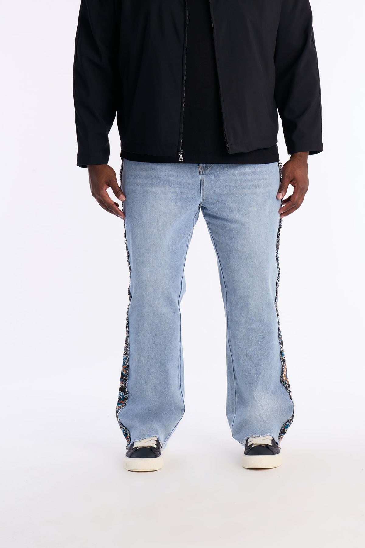 Stacked Slim Flare Exquisite Tapestry Jeans - Light Blue Wash