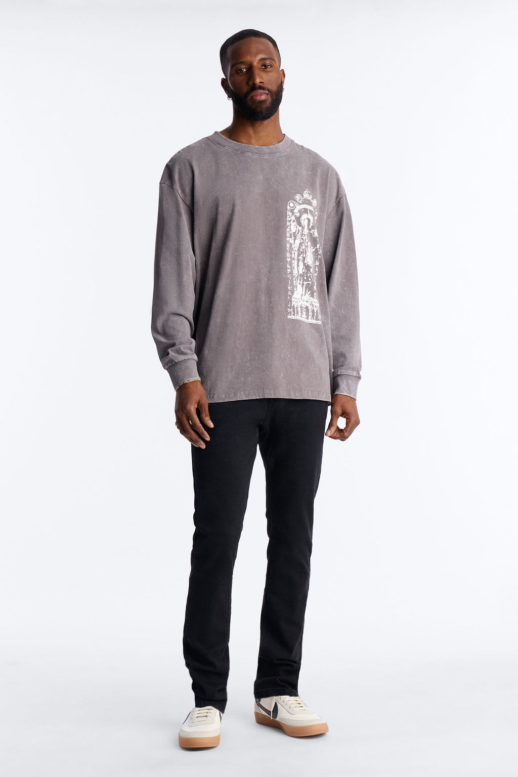 Divine Messenger Long Sleeve Tee - Charcoal