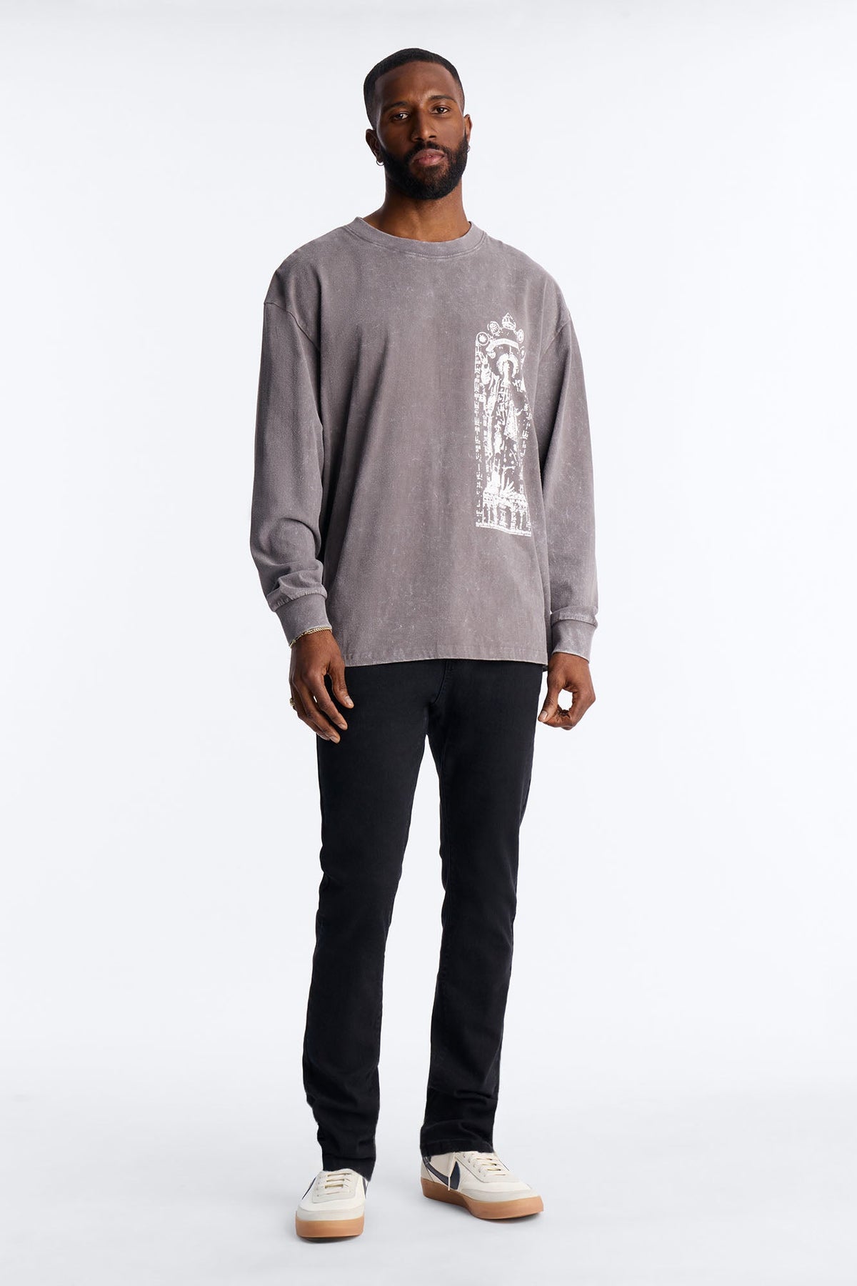 Divine Messenger Long Sleeve Tee - Charcoal