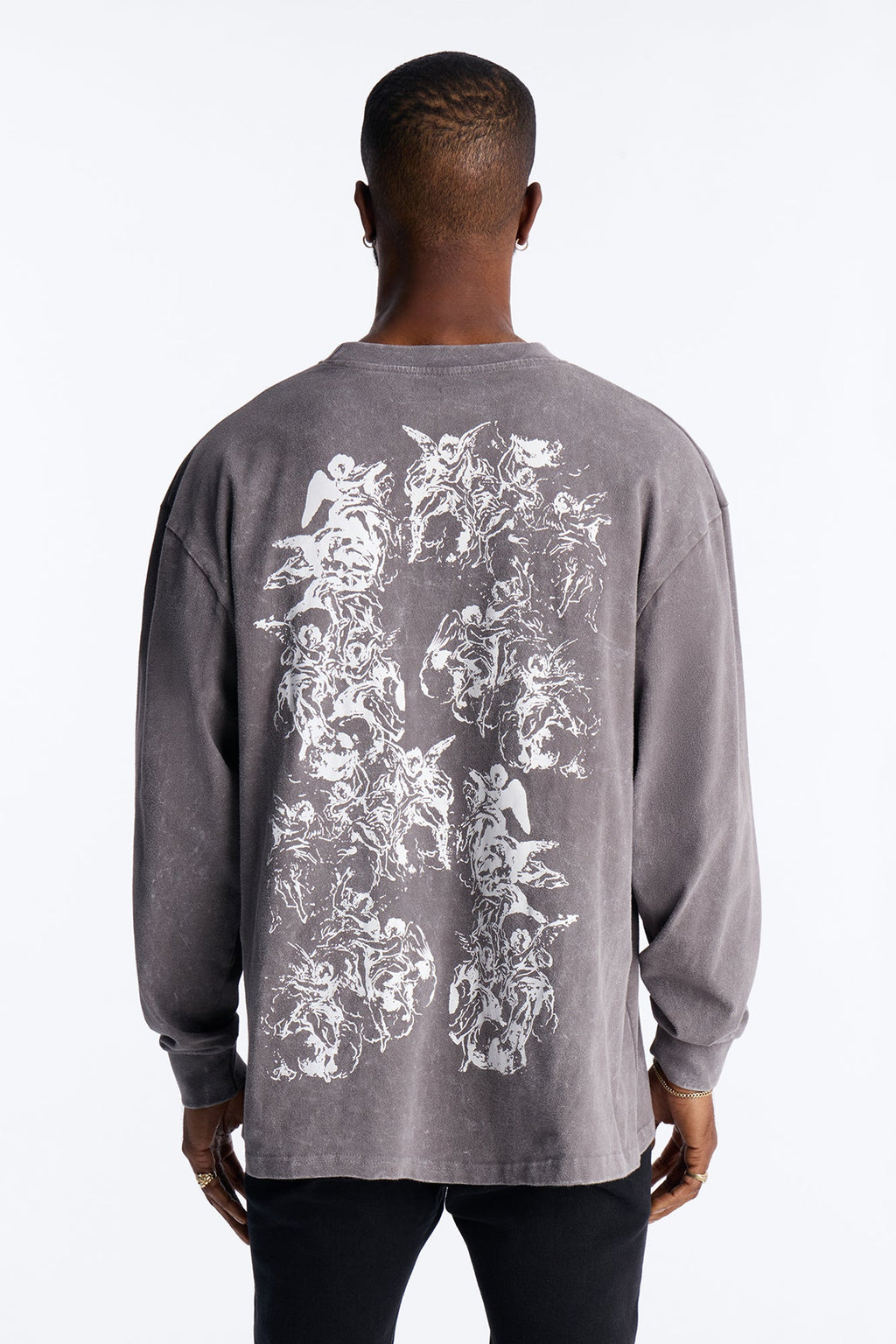 Divine Messenger Long Sleeve Tee - Charcoal