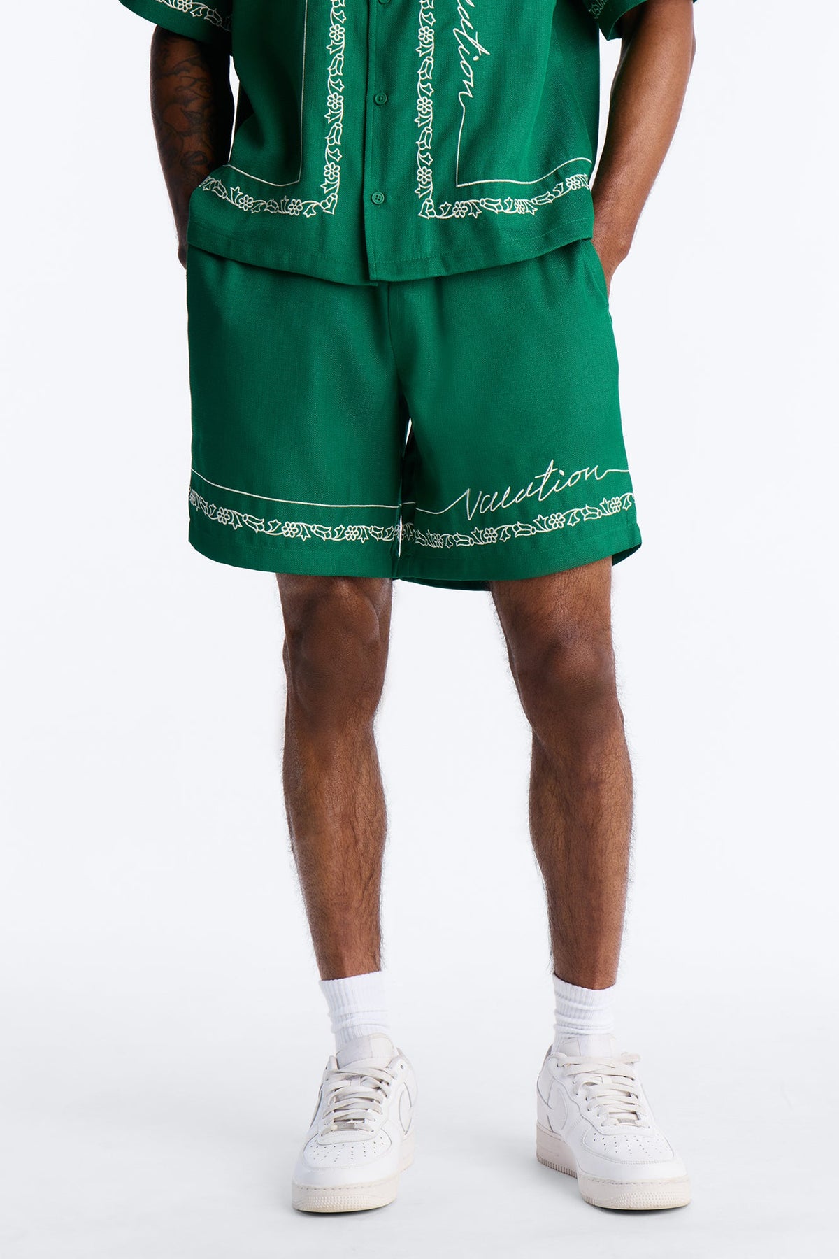 Relaxed Kingston Embroidered Short - Green