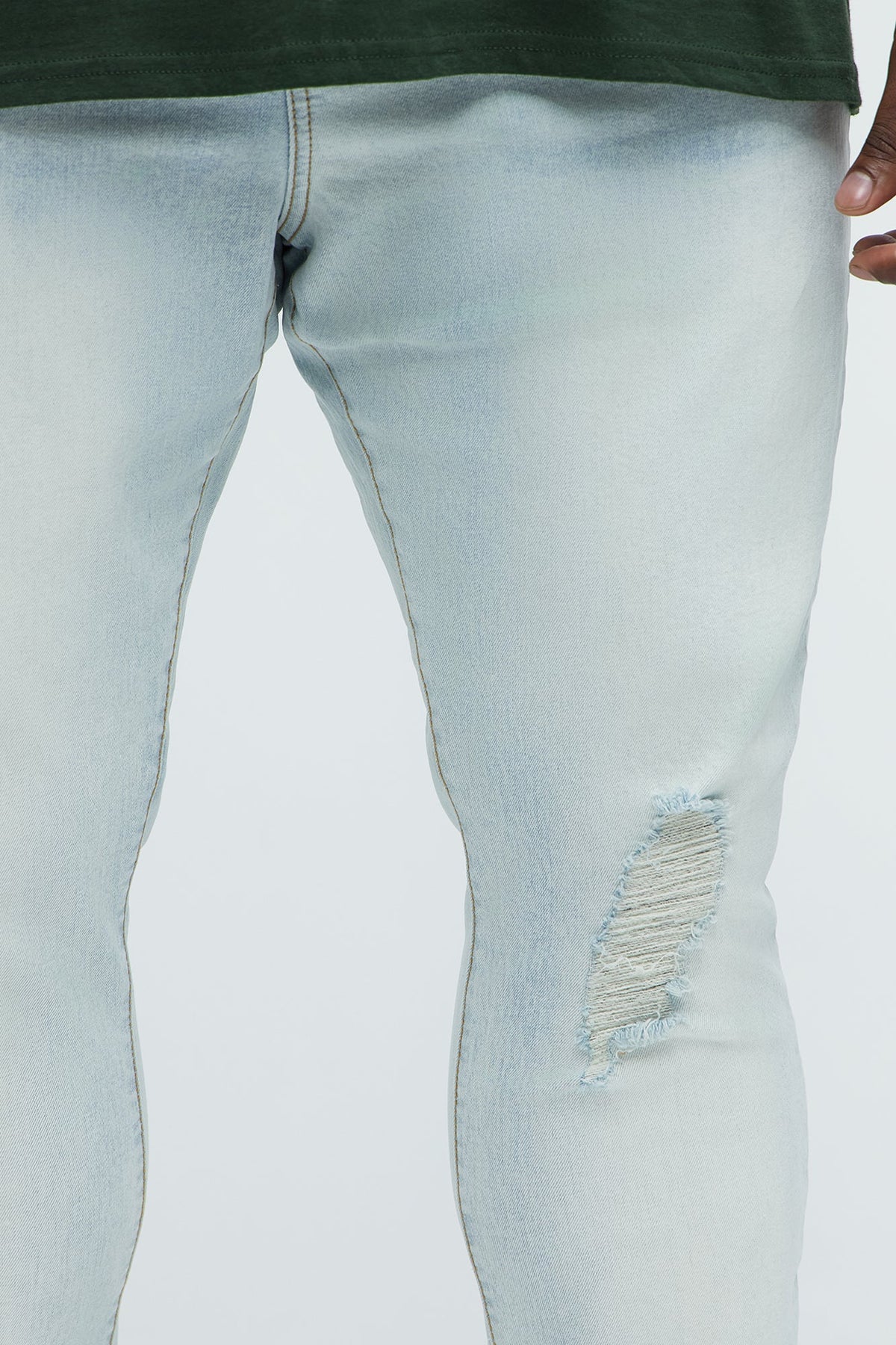 Take No L's Stacked Skinny Jeans - Light Blue Wash