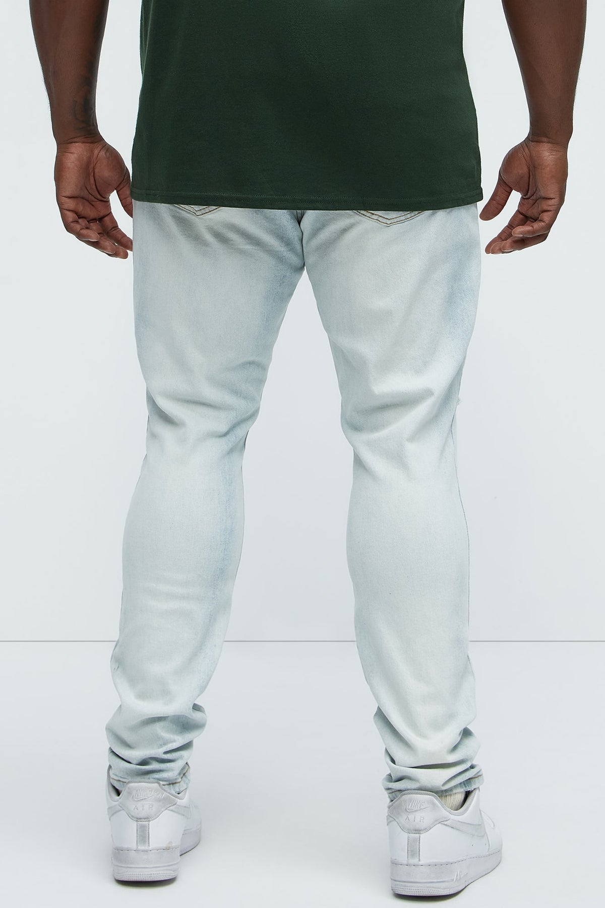 Take No L's Stacked Skinny Jeans - Light Blue Wash
