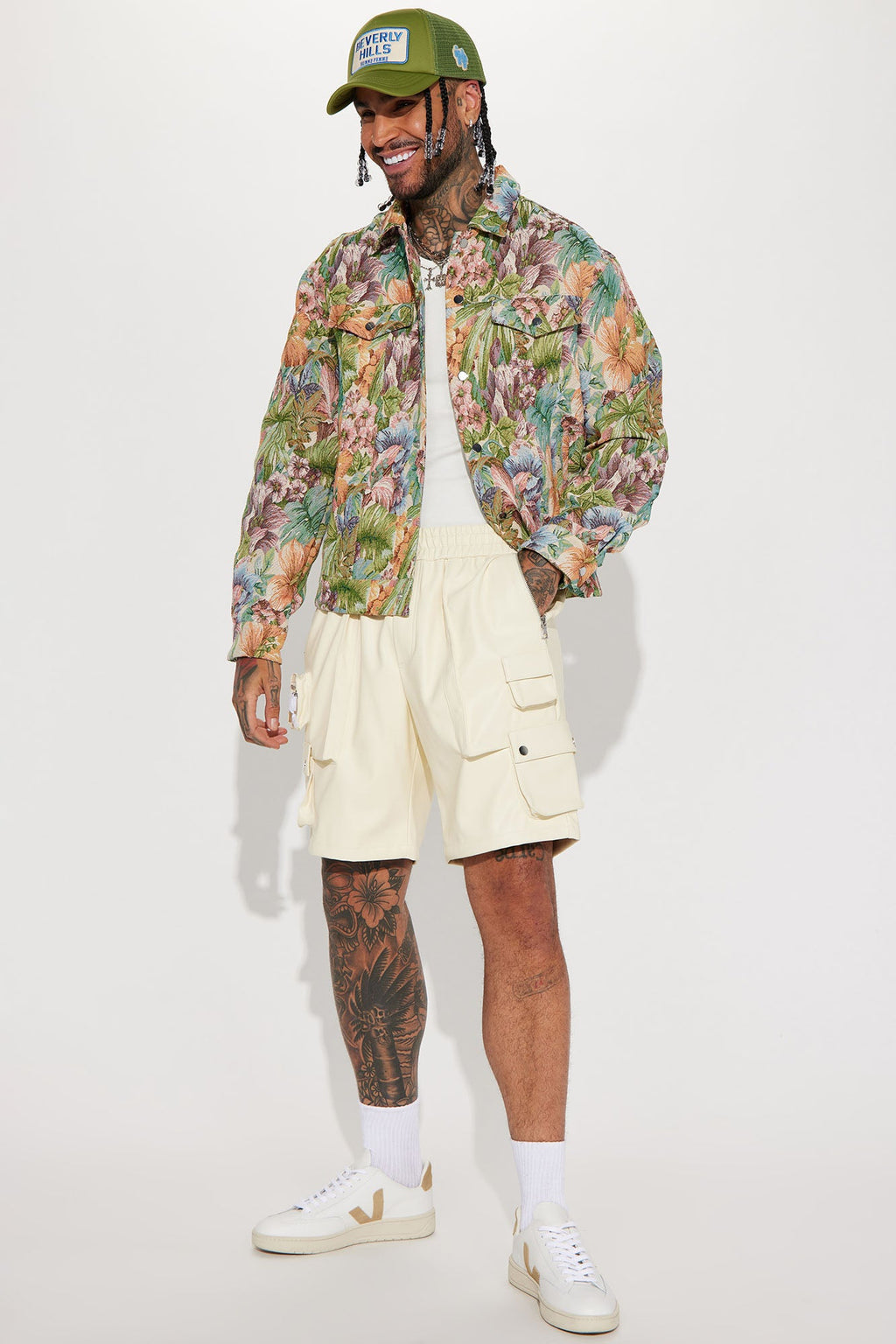 All You Need Is Tapestry Trucker Jacket - Green/combo