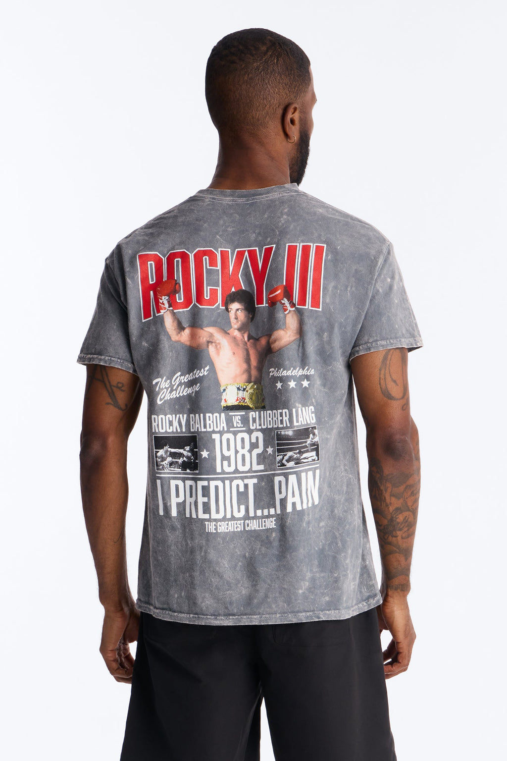 Rocky Balboa 1982 Short Sleeve Tee - Grey Mineral Wash