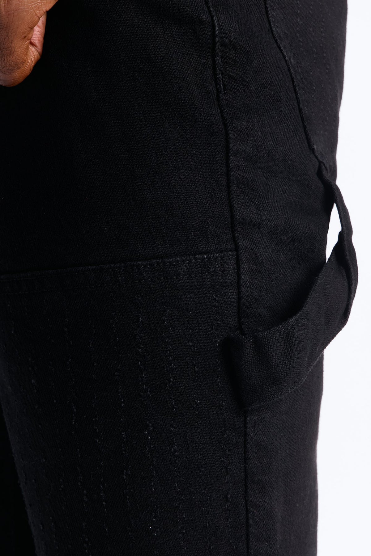 Stacked Skinny Flare Textured Carpenter Jean - Black Wash