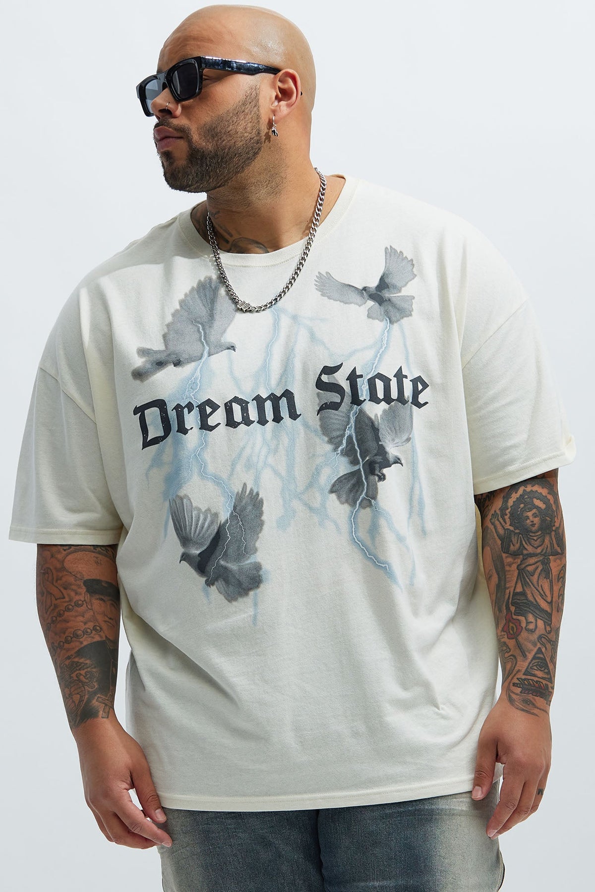 Dream State Oversized Short Sleeve Tee - White