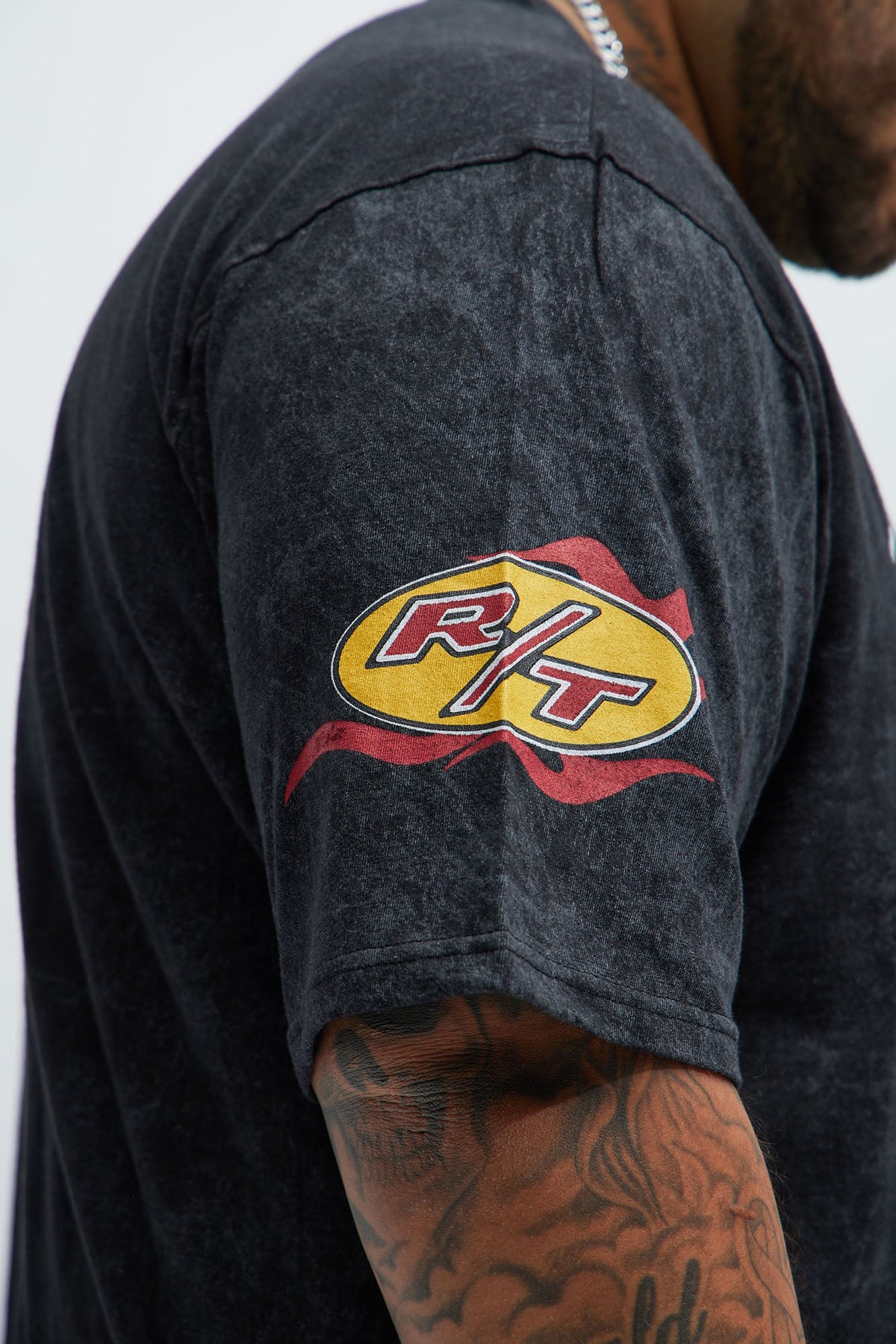 Dodge Hellcat Vintage Oversized Short Sleeve Tee - Grey