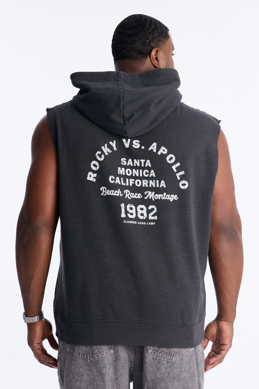 Rocky Vs Apollo Muscle Hoodie - Black