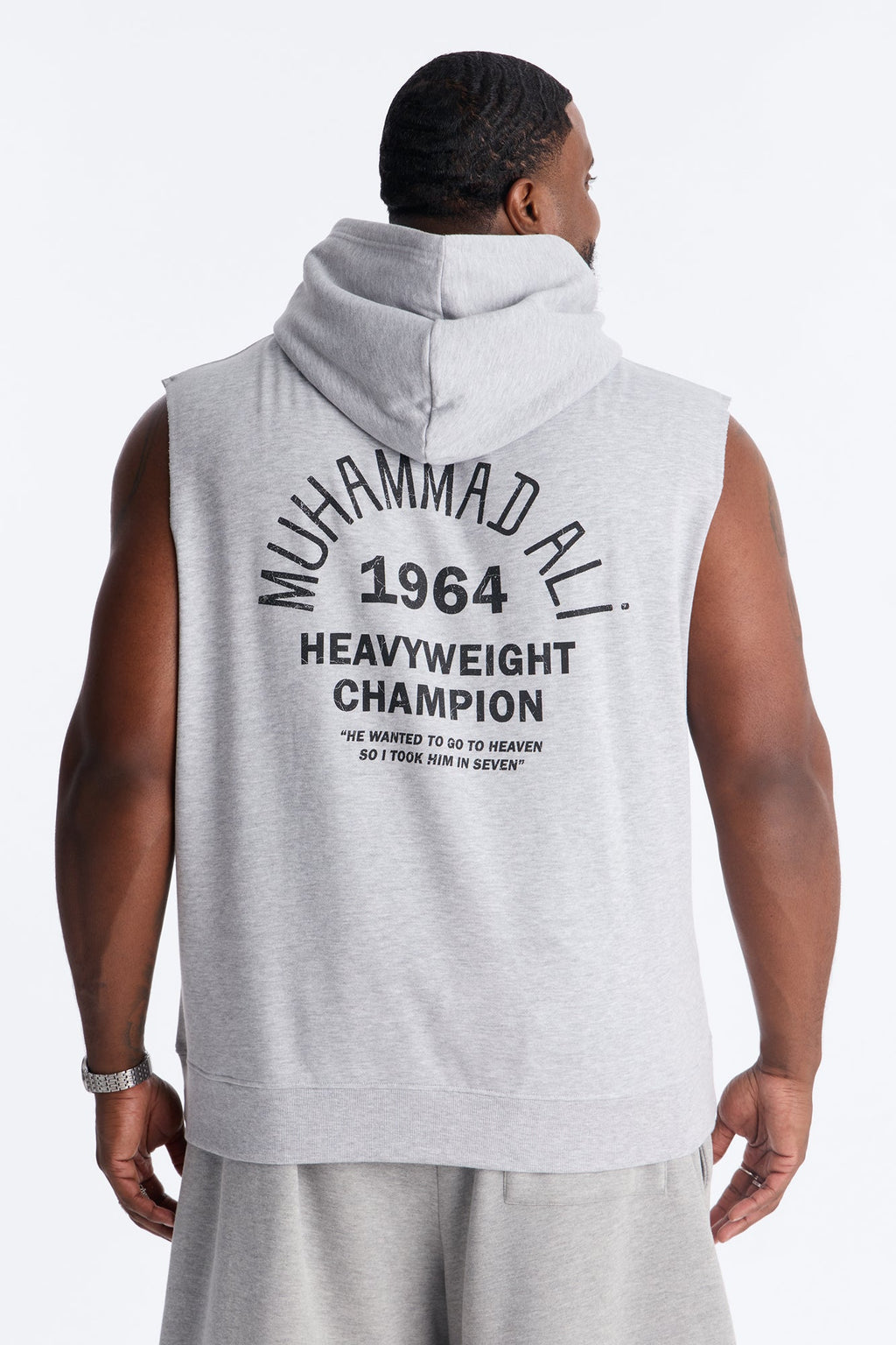 Muhammad Ali Muscle Hoodie - Heather Grey