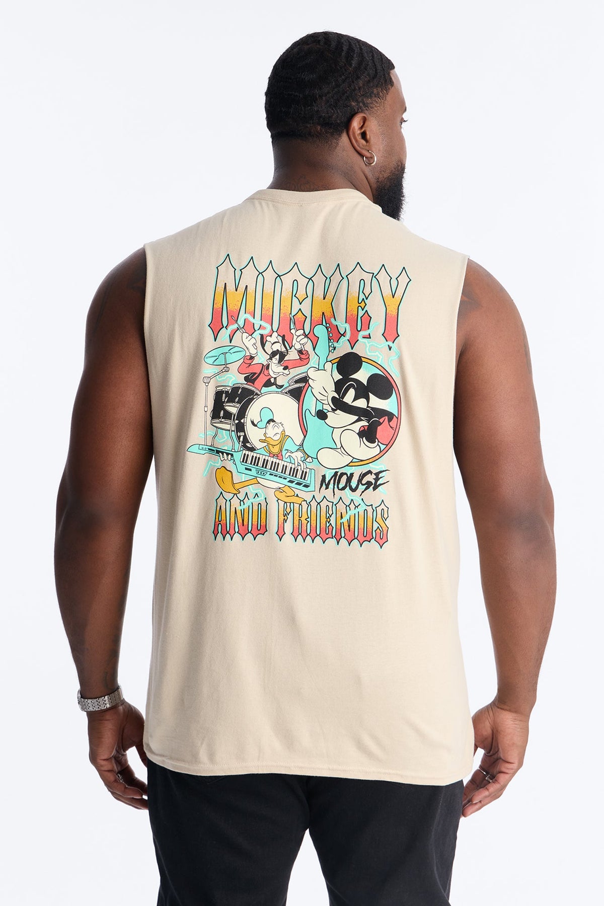 Mickey N Friends Garage Band Muscle Tank - Natural