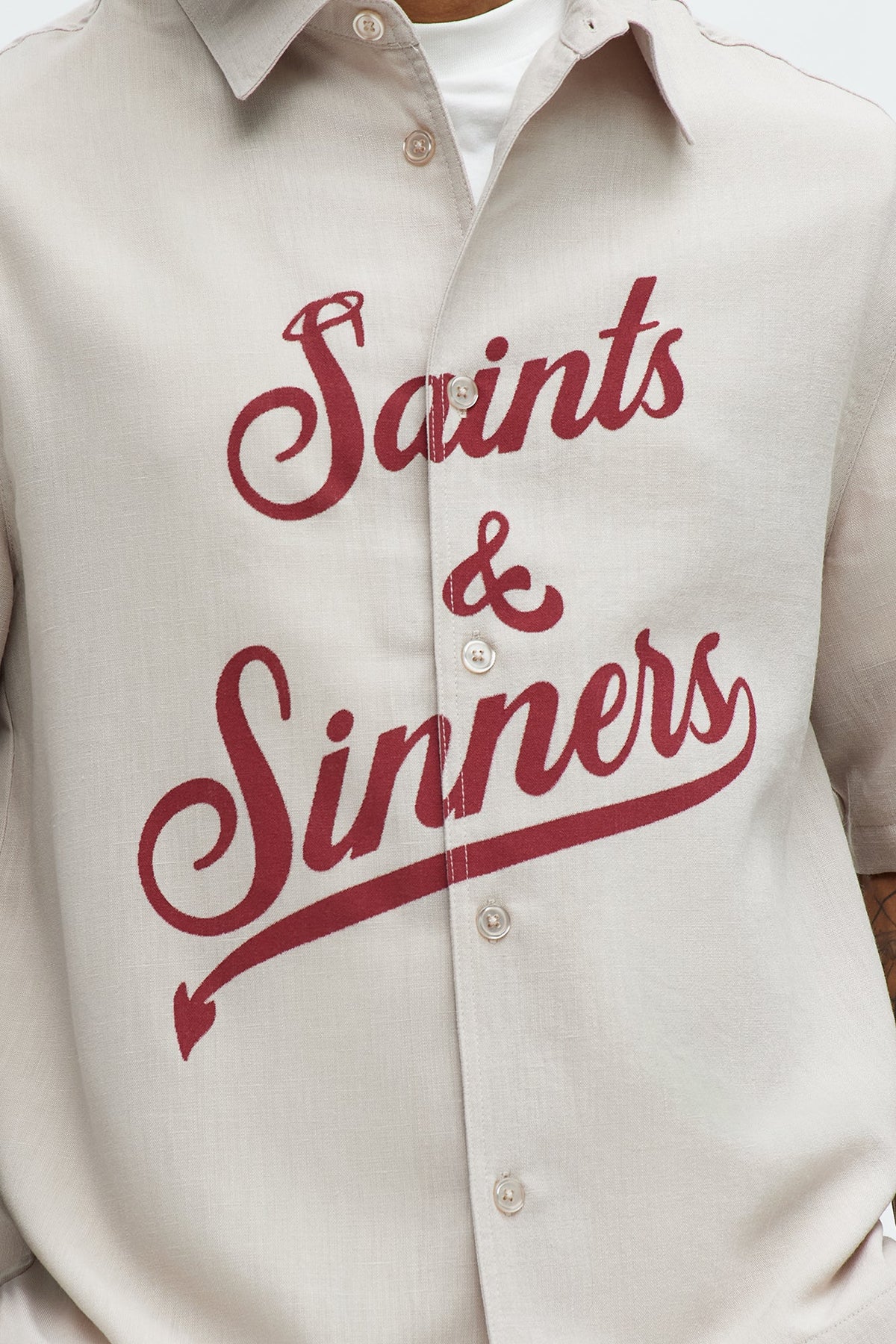 Saints And Sinners Full Button Shirt - Tan