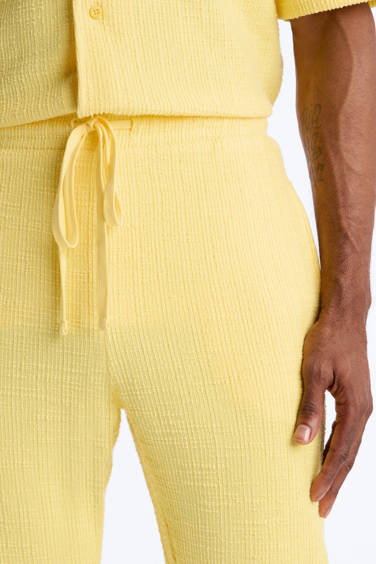 Dean Textured Slim Pants - Butter Yellow