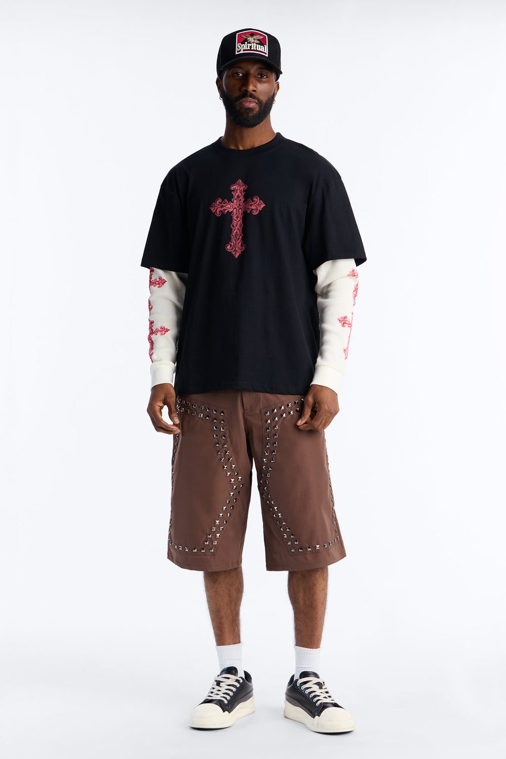 Twofer Through The Looking Glass Long Sleeve Tee - Black
