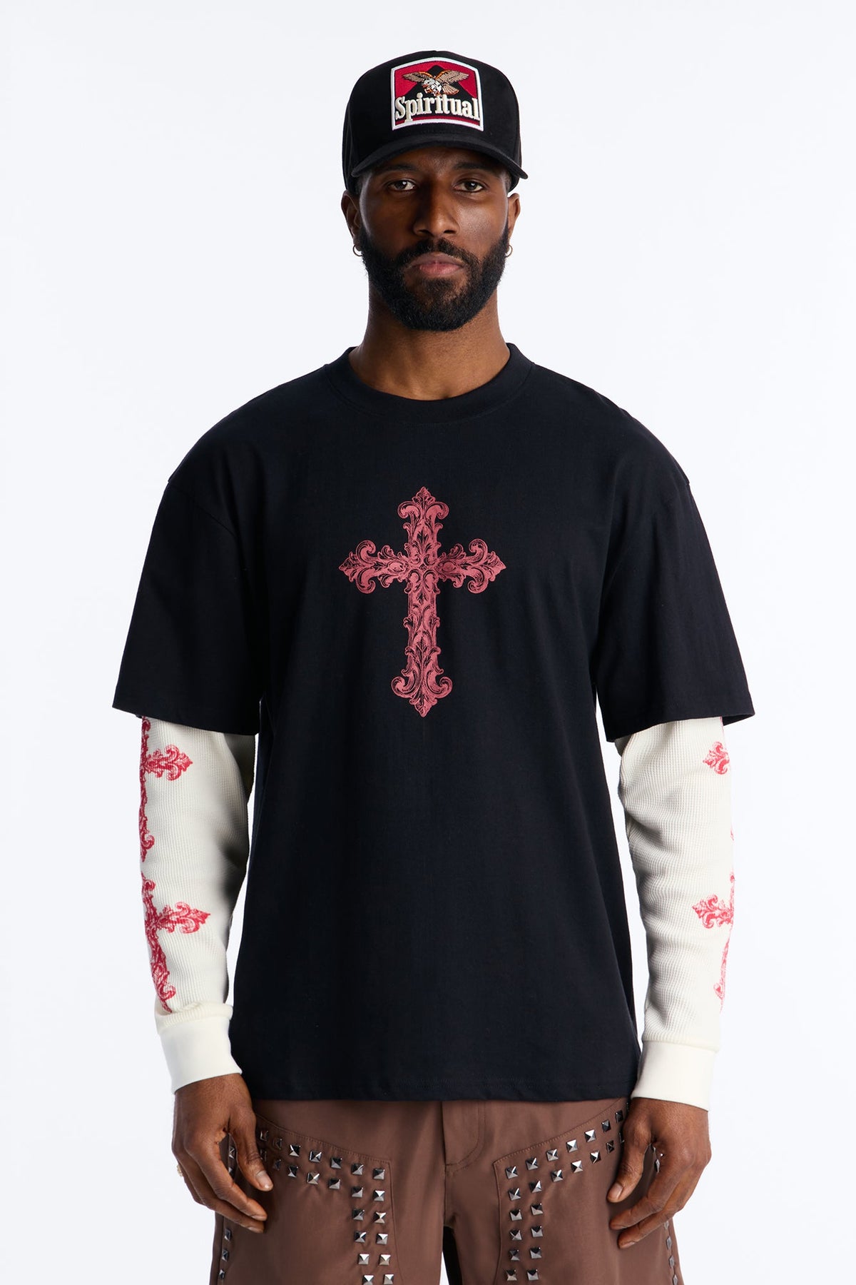 Twofer Through The Looking Glass Long Sleeve Tee - Black