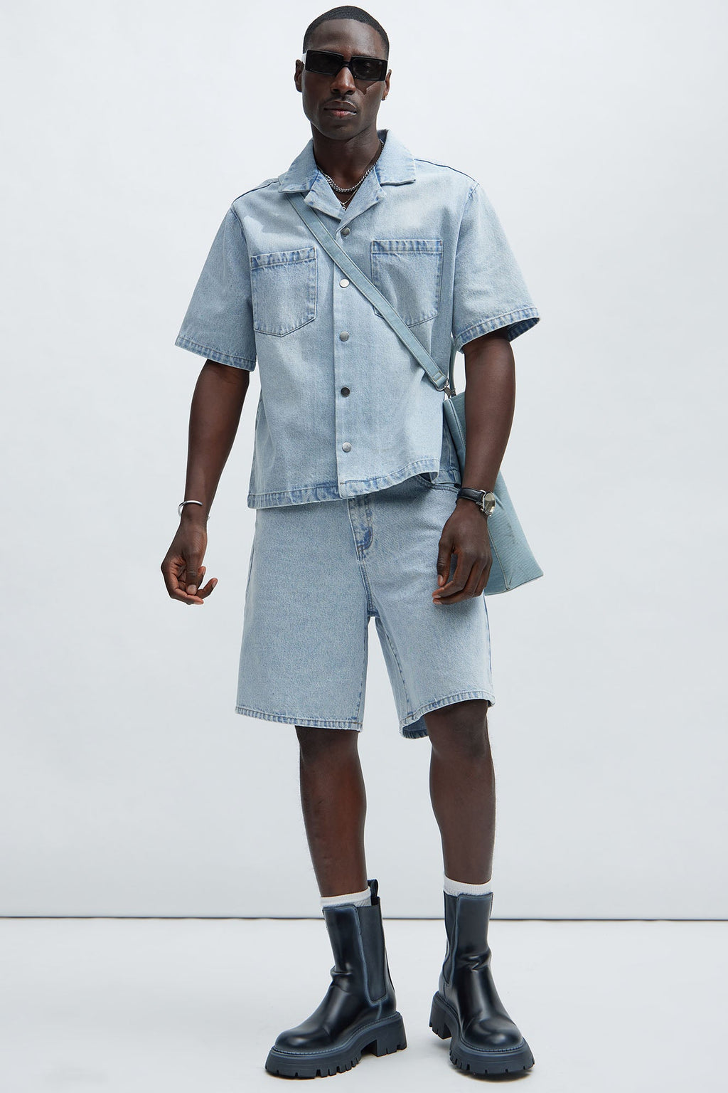 Colin True Denim Button Up Shirt - Light Blue Wash