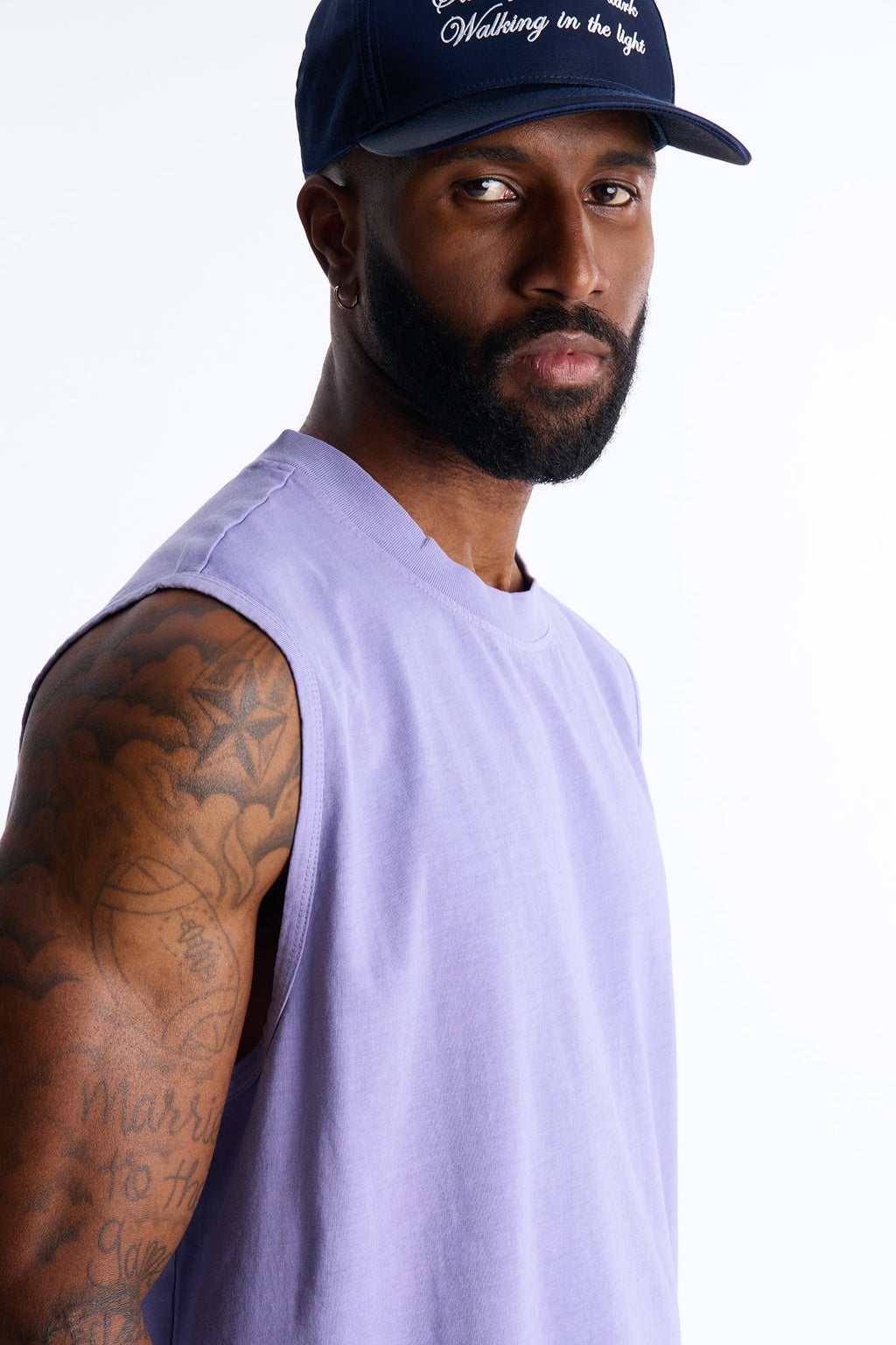 Cropped Muscle Tee - Lavender