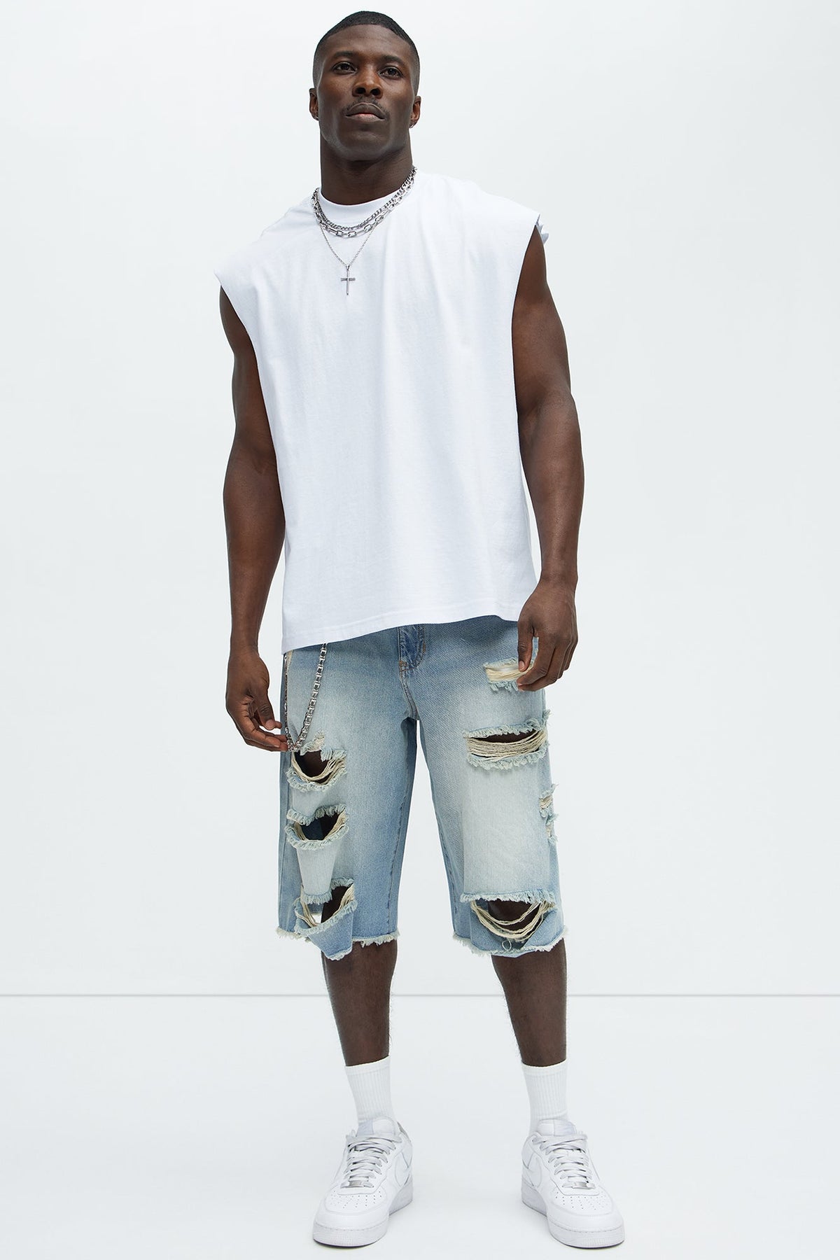 Relaxed Heavyweight Muscle Tee - White