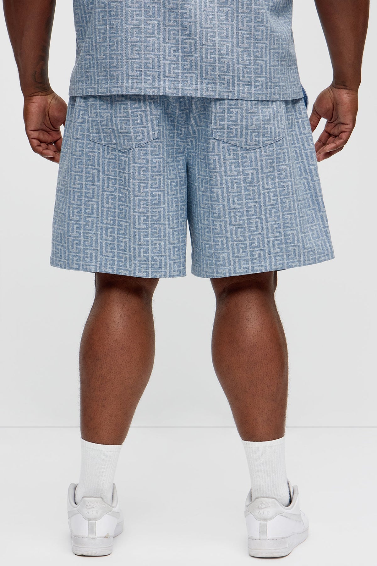 Fallon Jacquard Relaxed Shorts - Blue