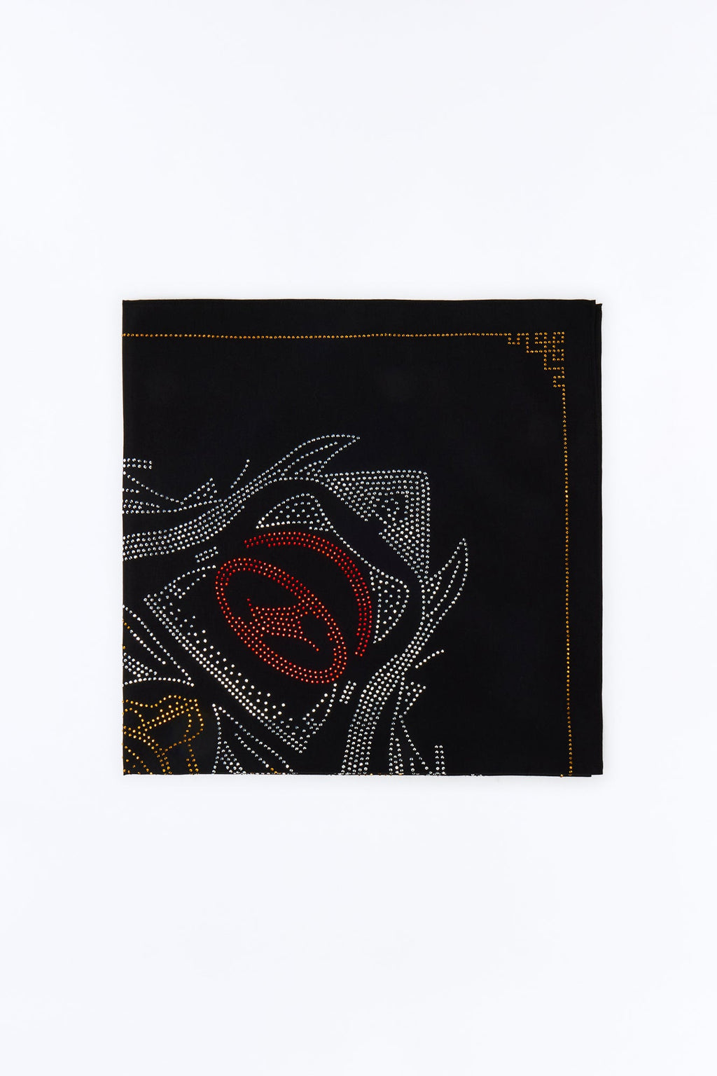 Rhinestone Tiger Graphic Large Bandana - Black