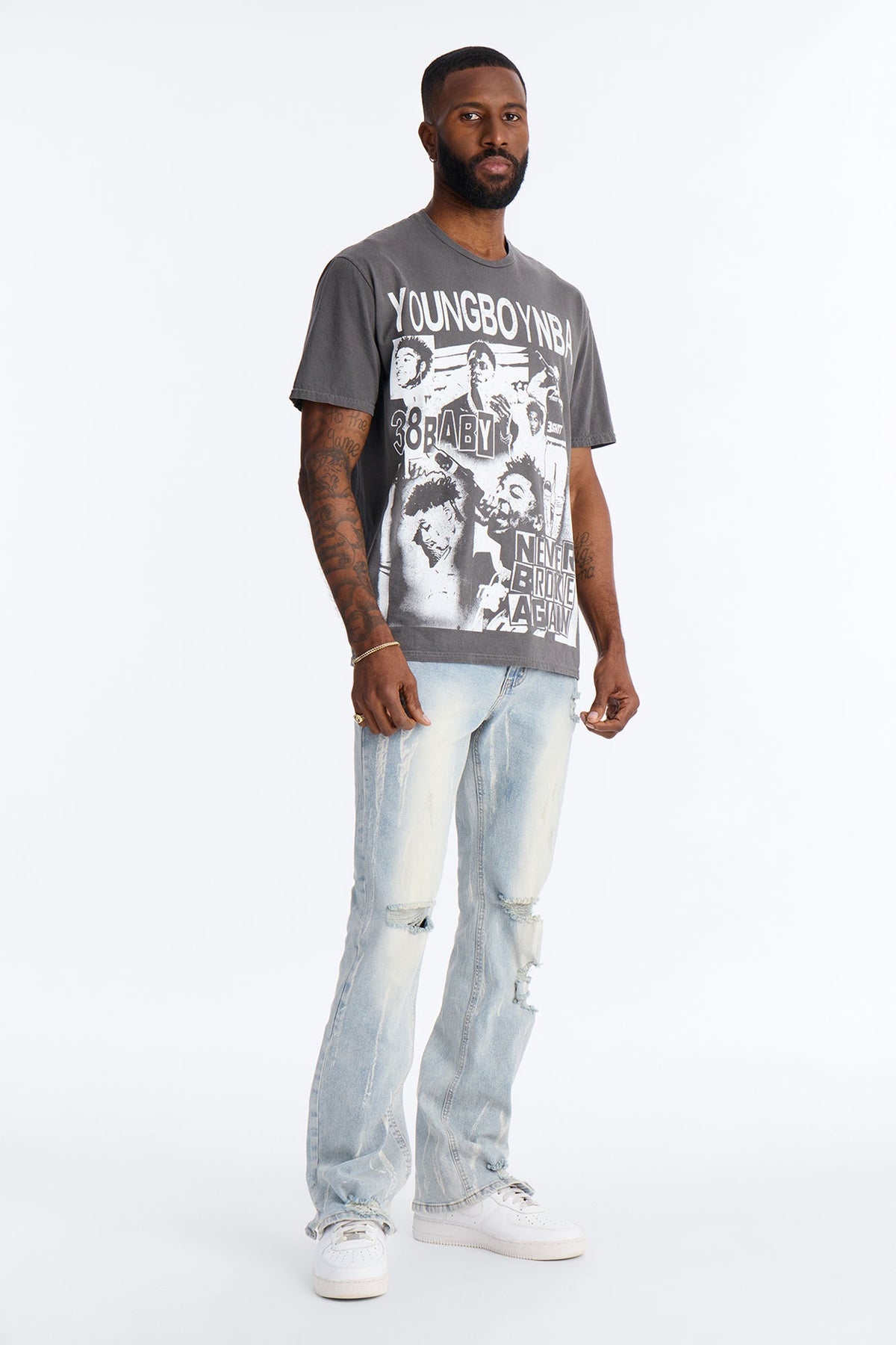 Youngboy NBA Vintage Short Sleeve Tee - Charcoal