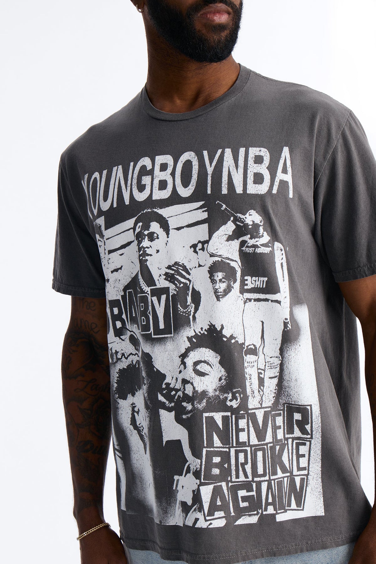 Youngboy NBA Vintage Short Sleeve Tee - Charcoal